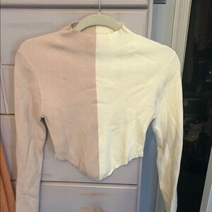 Two-Tone Ribbed Sweater